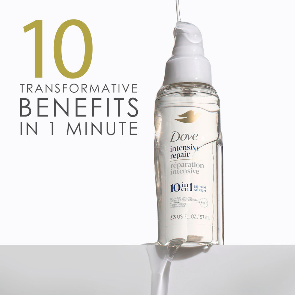 Dove Suero Reparación Intensiva, tratamiento para medios y puntas con acabado suave.