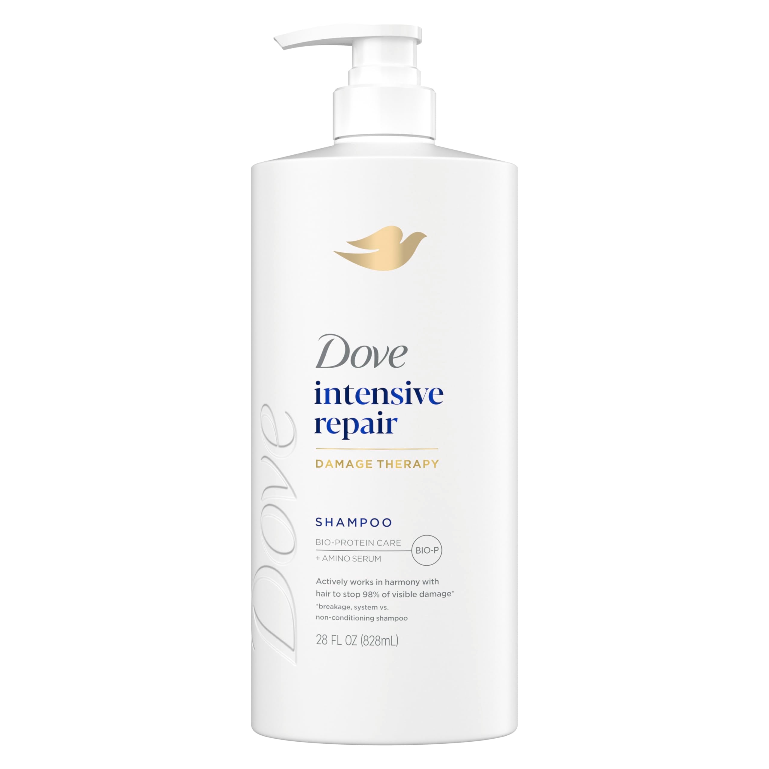 Champú Dove Intensive Repair para cabello dañado: fortalece desde la primera lavada.