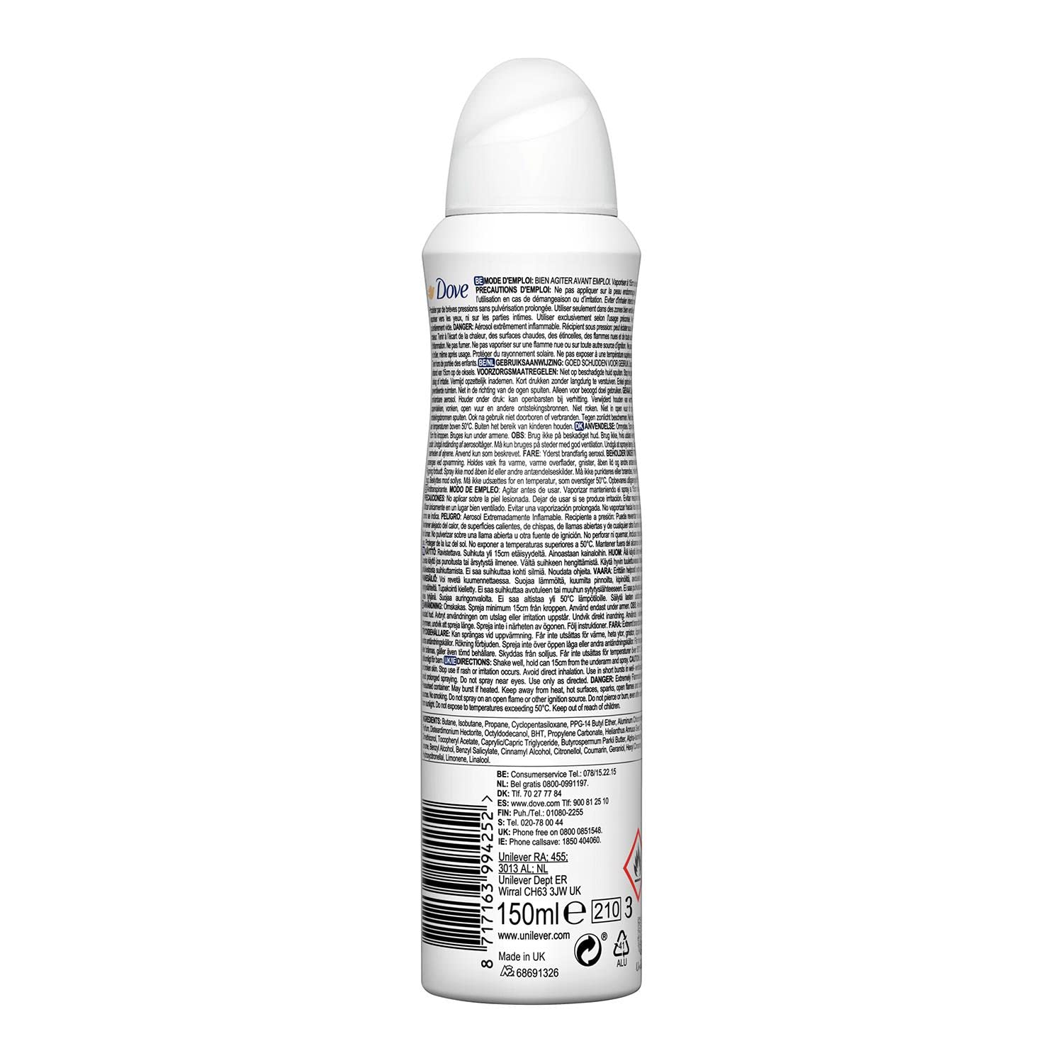 Dove Invisible Dry antiperspirant bottle for on-the-go freshness