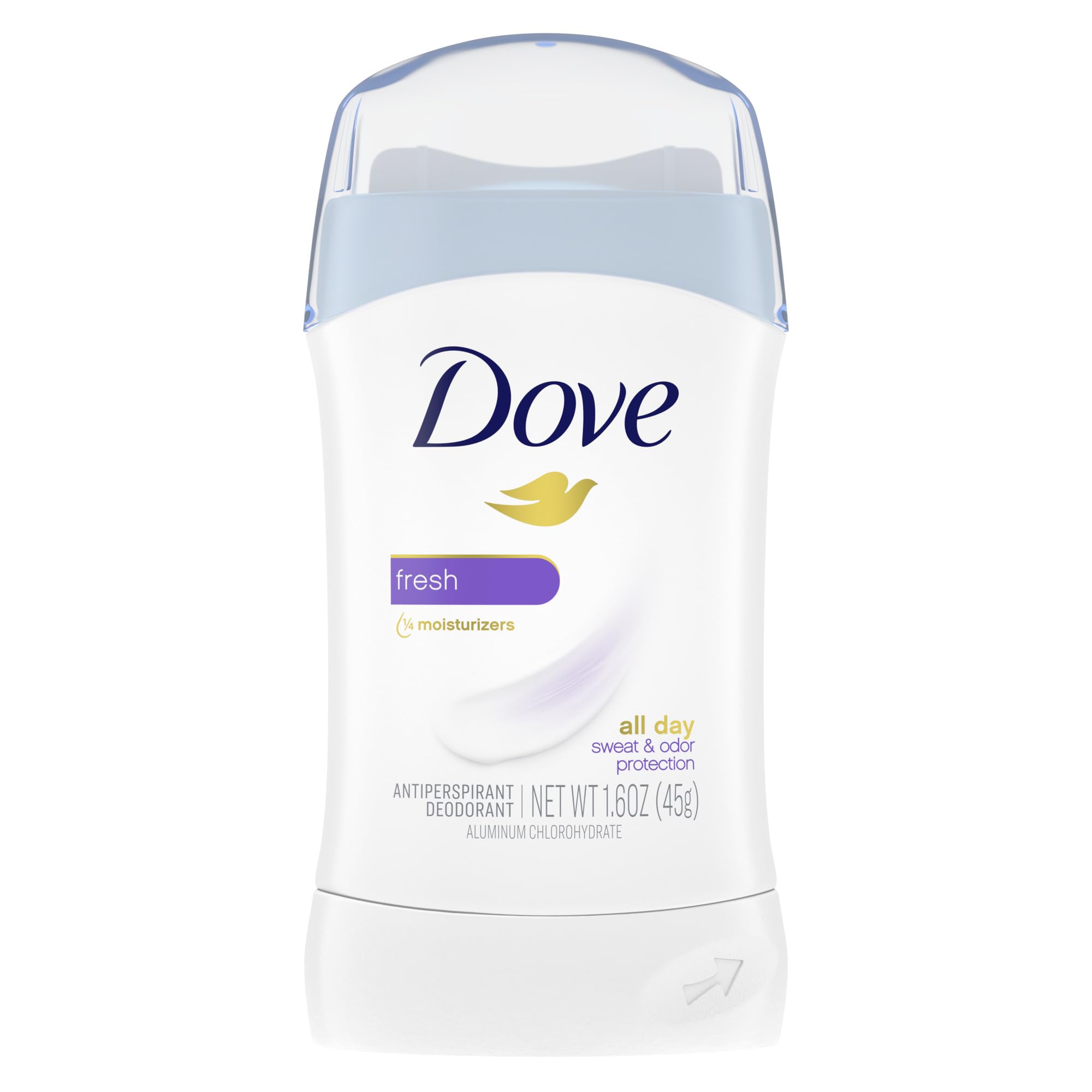 Dove Invisible Solid Fresh bottle showing stain-free protection all day