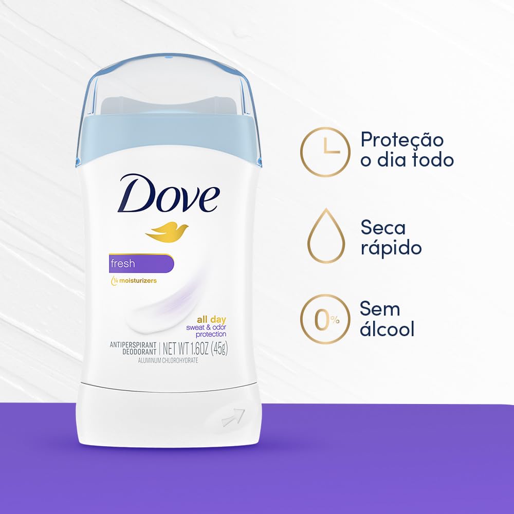 Dove Invisible Solid Fresh close-up label shows brand and benefits
