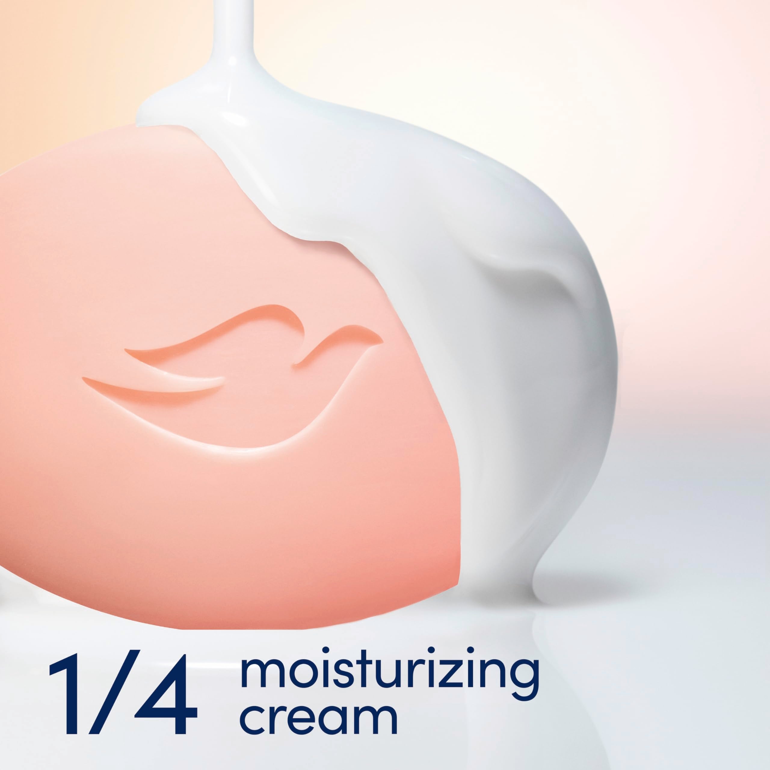 Dove barra con crema hidratante ¼ para piel más suave.