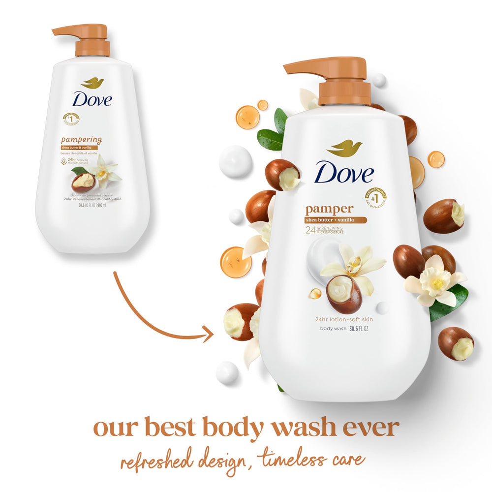 Dove Jabon de Cuerpo Hidratacion 24h: mantiene la piel suave todo el dia.