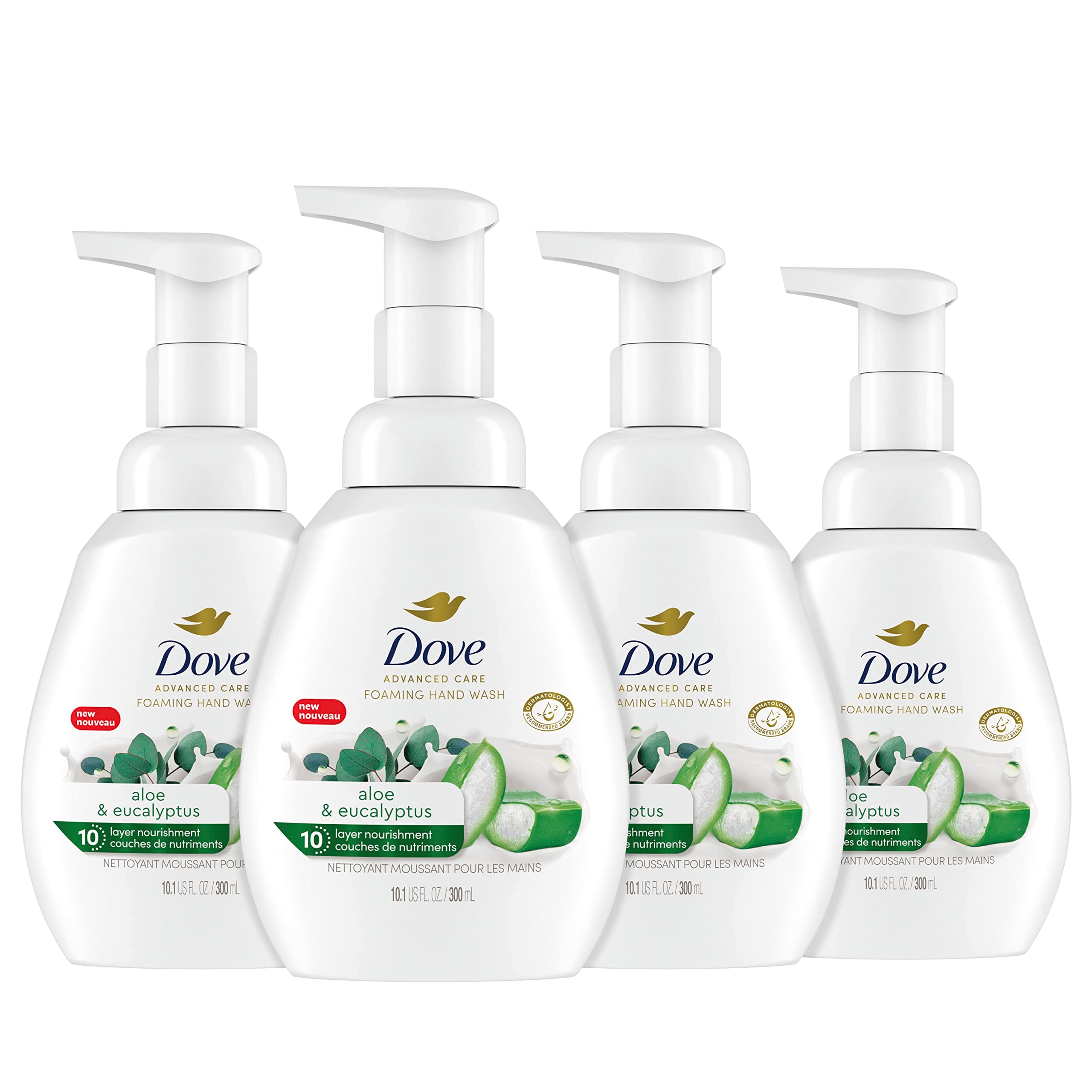 Dove Jabon Mano Espuma Aloe Eucalipto: espuma suave que cuida la piel durante el lavado