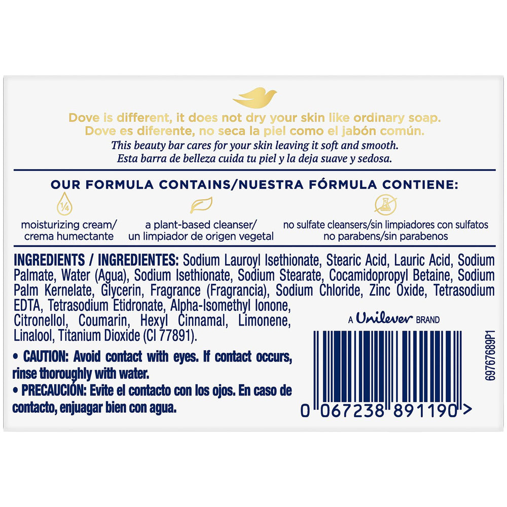 Dove Original Beauty Bar con textura cremosa para hidratación suave