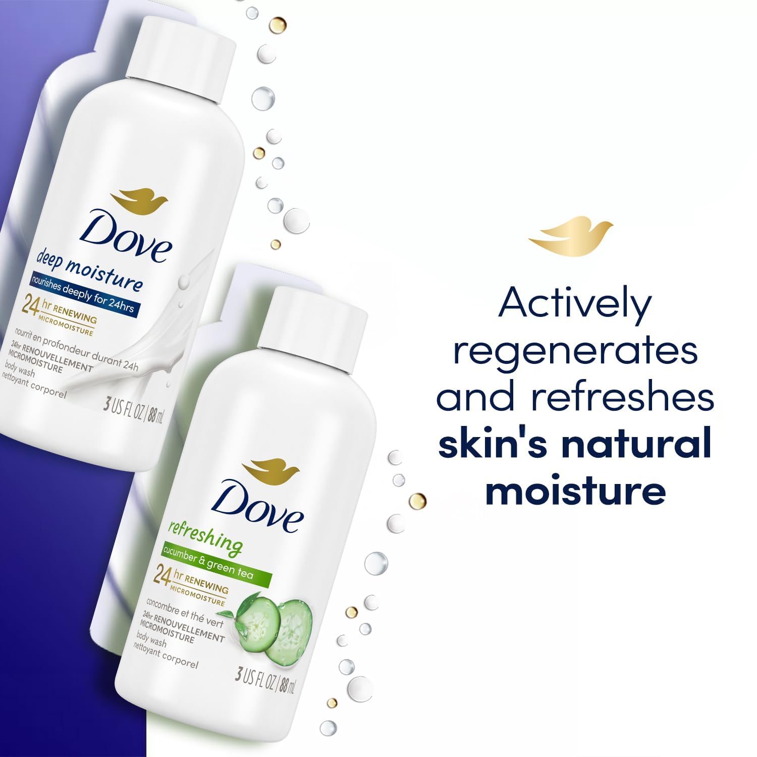 Dove lavado corporal con lípidos y glicerina para mantener la barrera cutánea