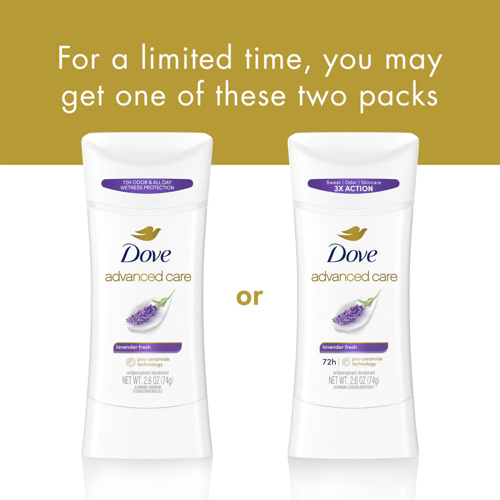 Dove Lavender Fresh fragrance visual emphasizing daily use and soothing aroma.