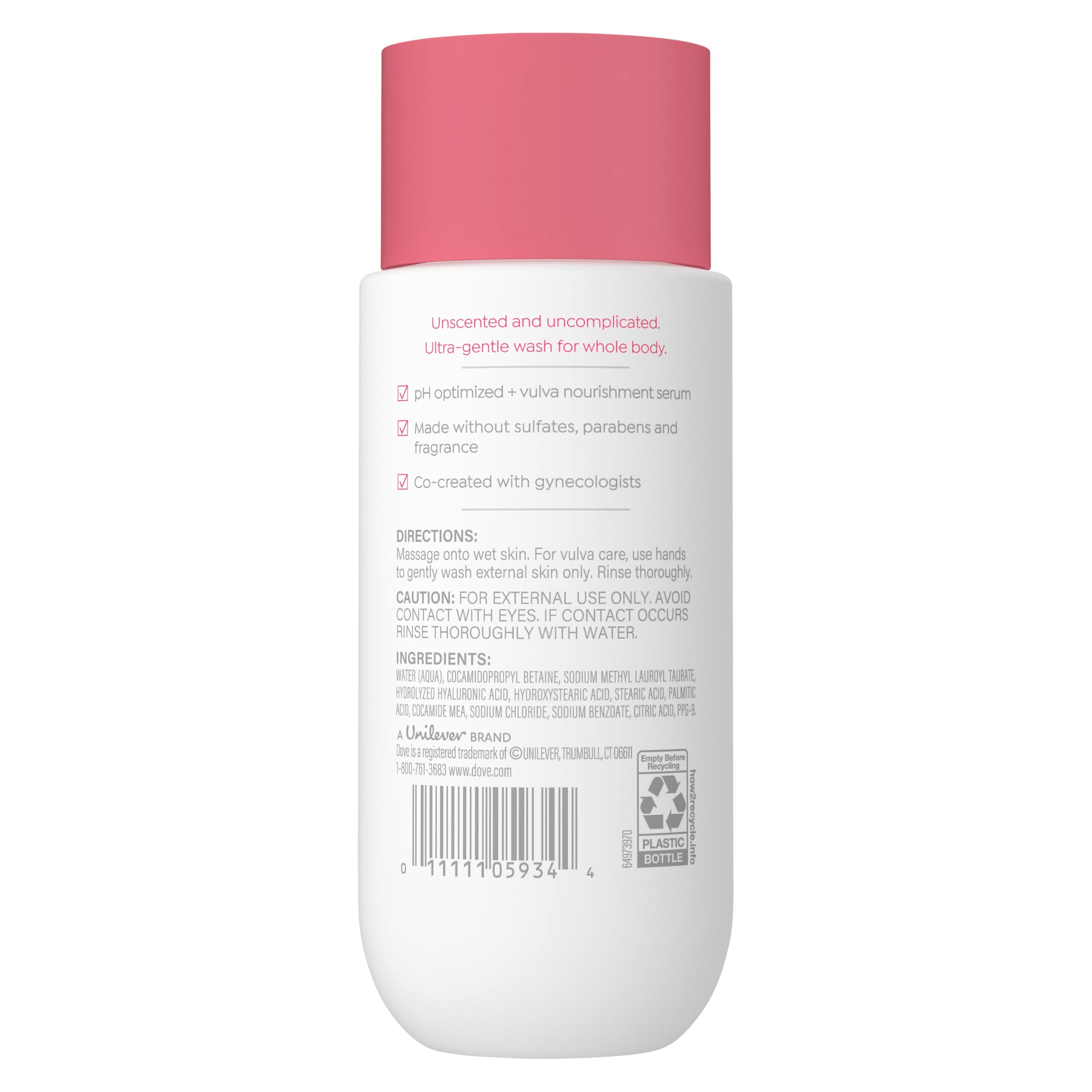 Primer plano de Dove Intimo, fórmula clara para zonas sensibles