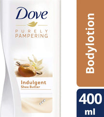 Aplicación suave con Dove loción corporal indulgente en la palma de la mano