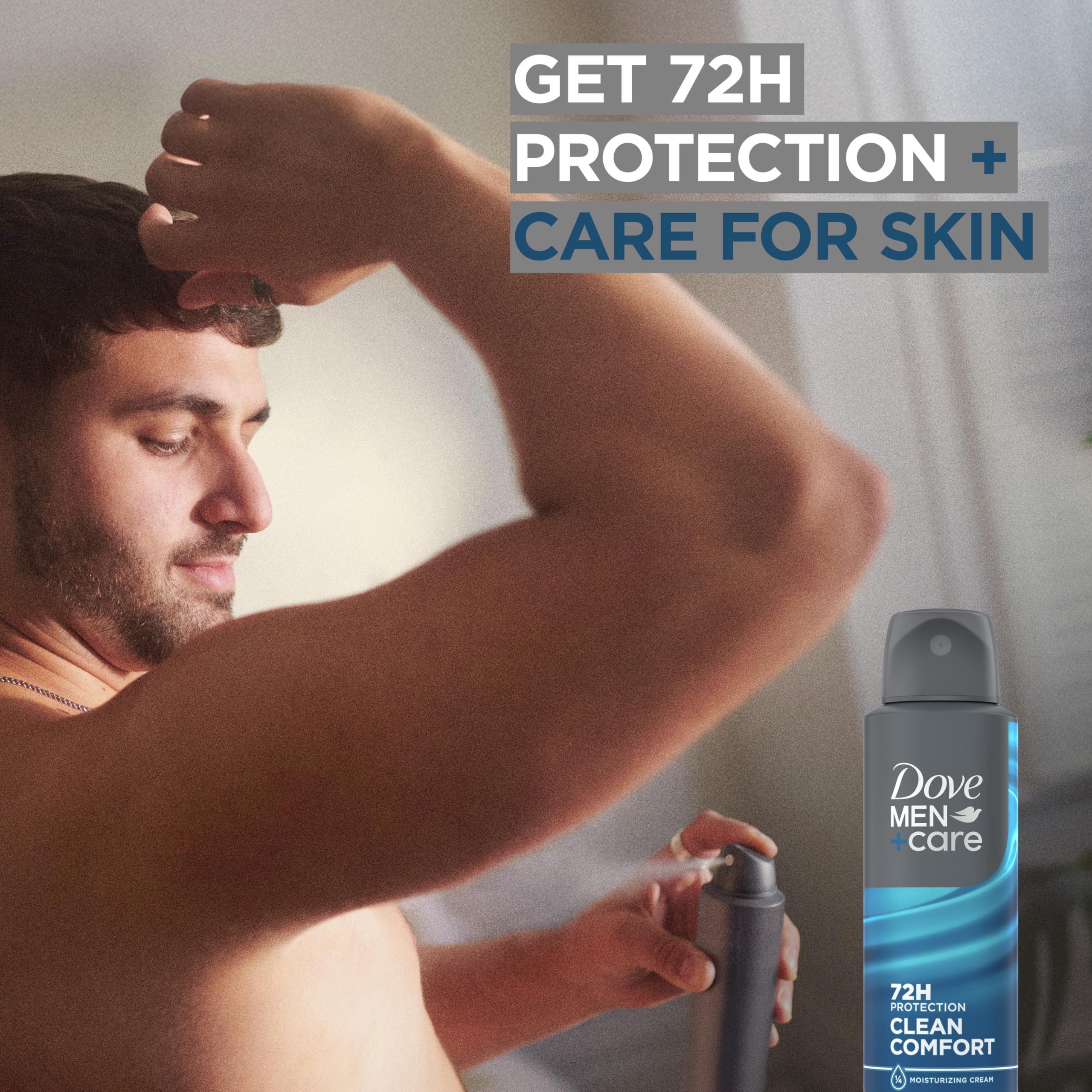 Dove Men+Care 1/4 moisturizing cream detail for skin moisture.