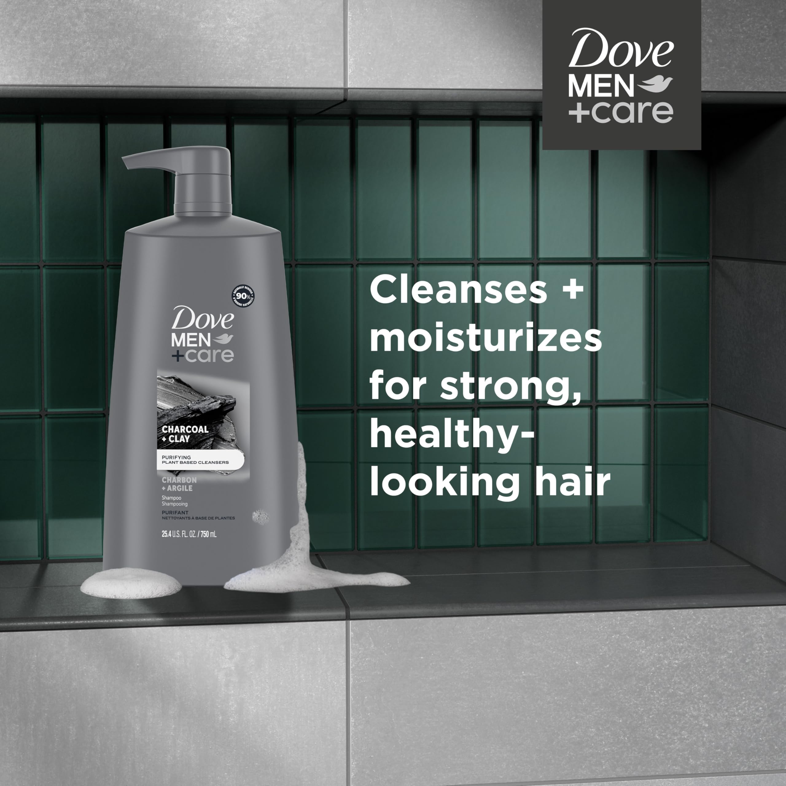 Dove Men Care 100% recycled plastic bottle for sustainability