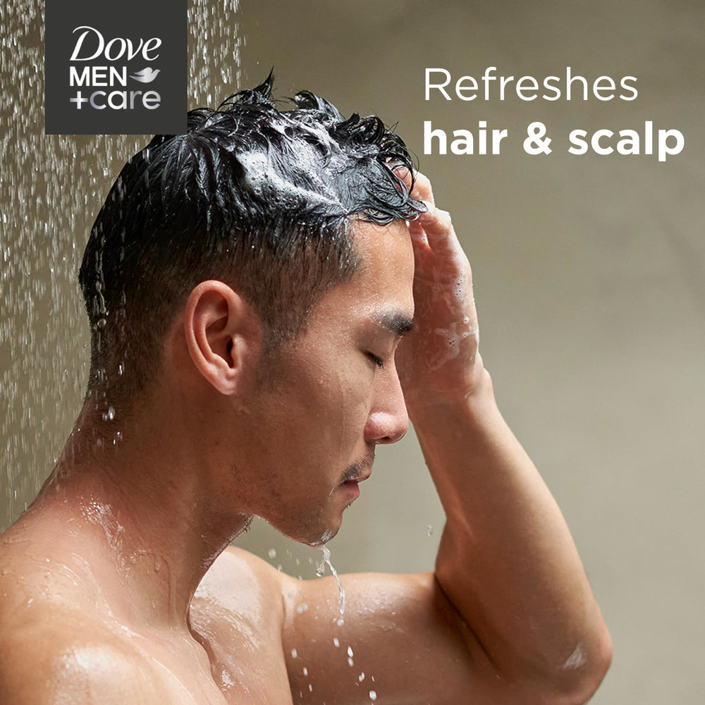 Promotional packaging image of Dove Men+Care 2-in-1 bottles