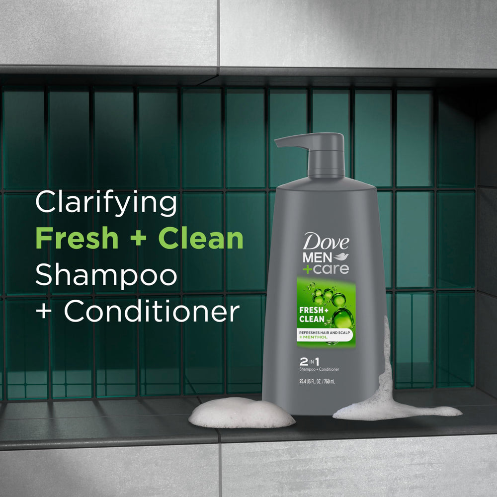 12 oz Dove Men+Care 2-in-1 bottle ideal for everyday grooming