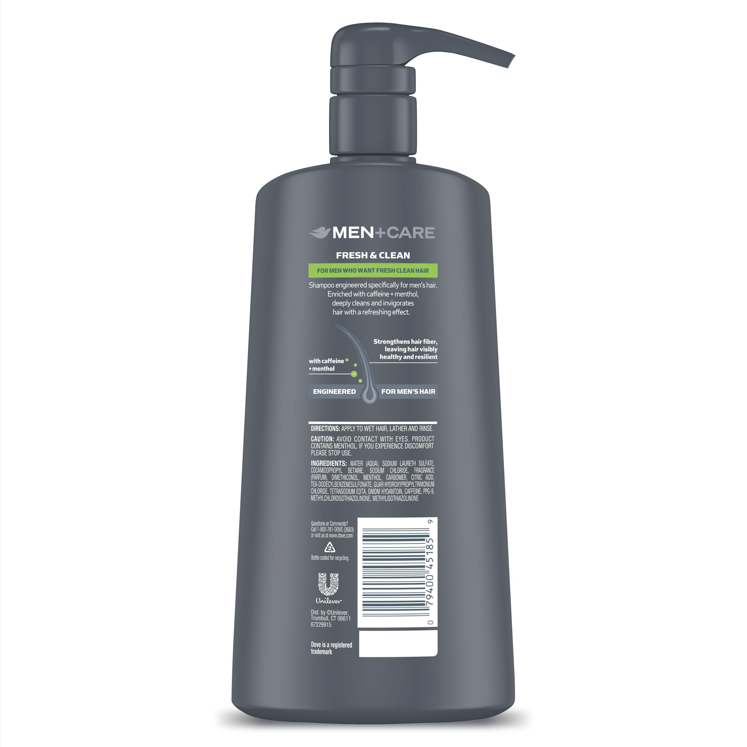 Foamy lather from Dove Men+Care 2-in-1 shampoo indicating cleansing and conditioning in one step