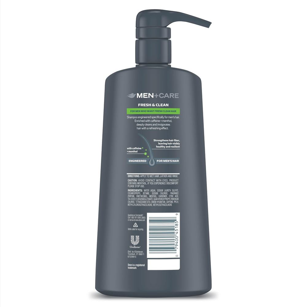 Foamy lather from Dove Men+Care 2-in-1 shampoo indicating cleansing and conditioning in one step