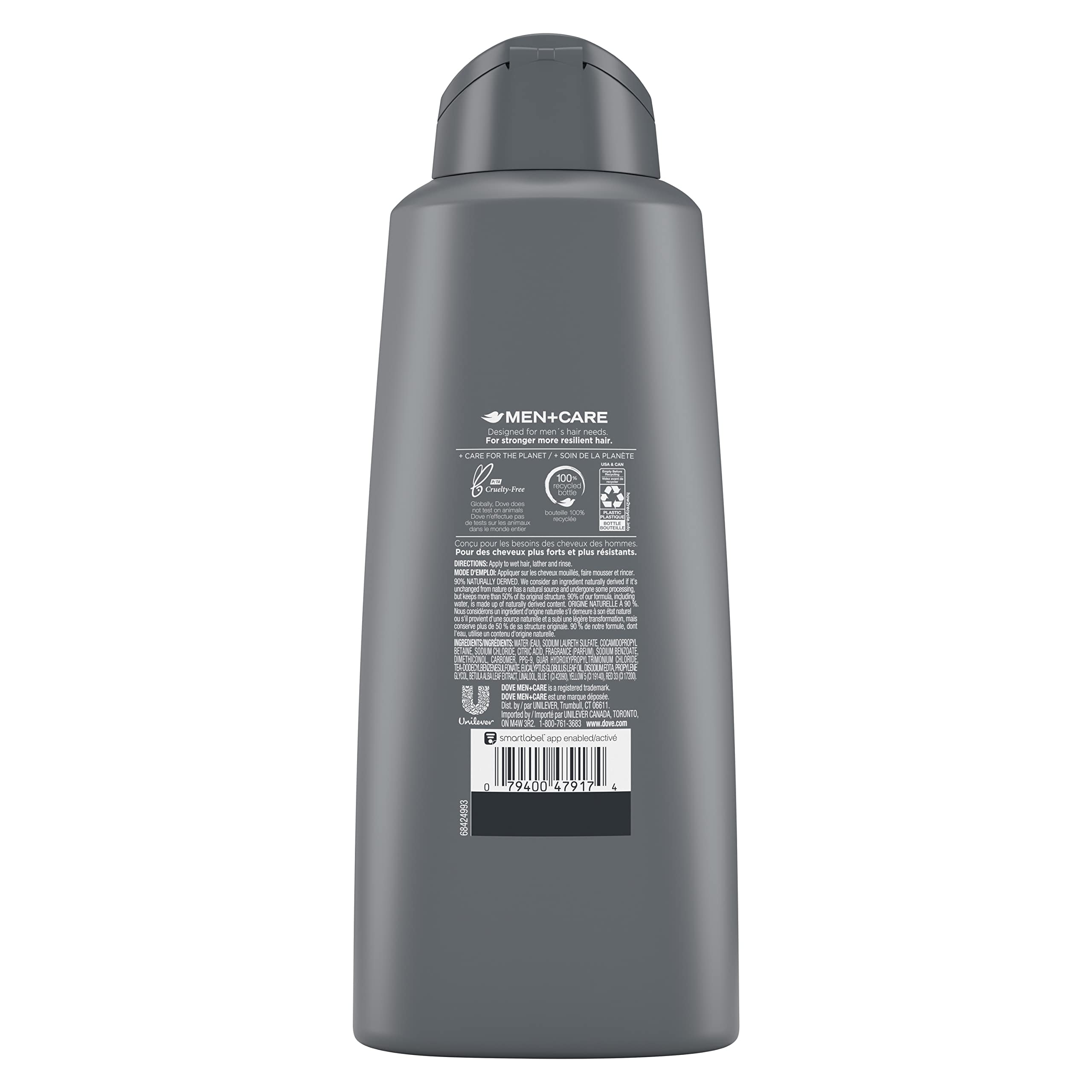 Dove Men Care 2in1 rich foam demonstrates head-to-toe wash in one step.