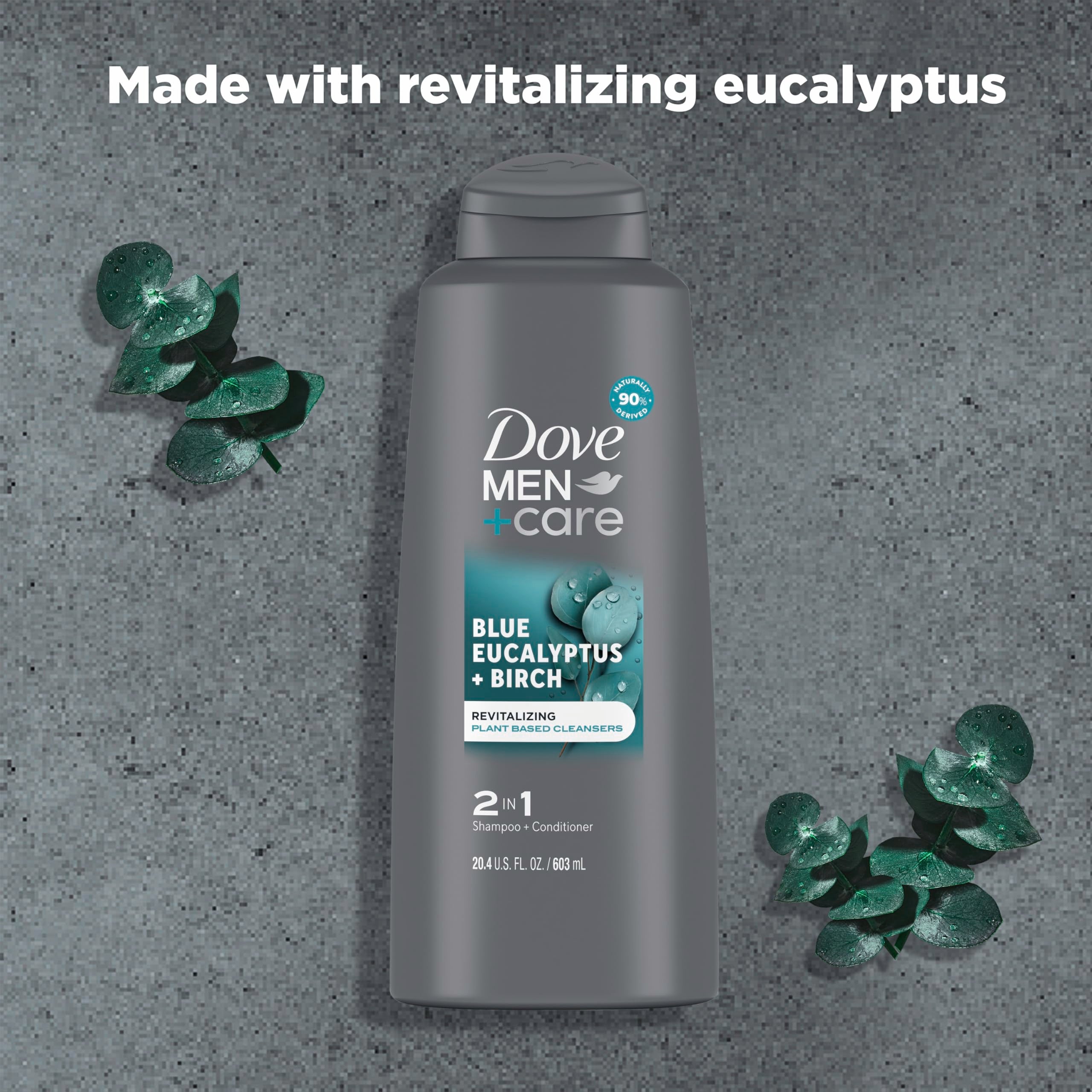 Dove Men Care 2in1 on-shelf display targets active men seeking simple routine.