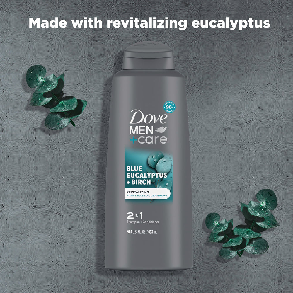 Dove Men Care 2in1 on-shelf display targets active men seeking simple routine.