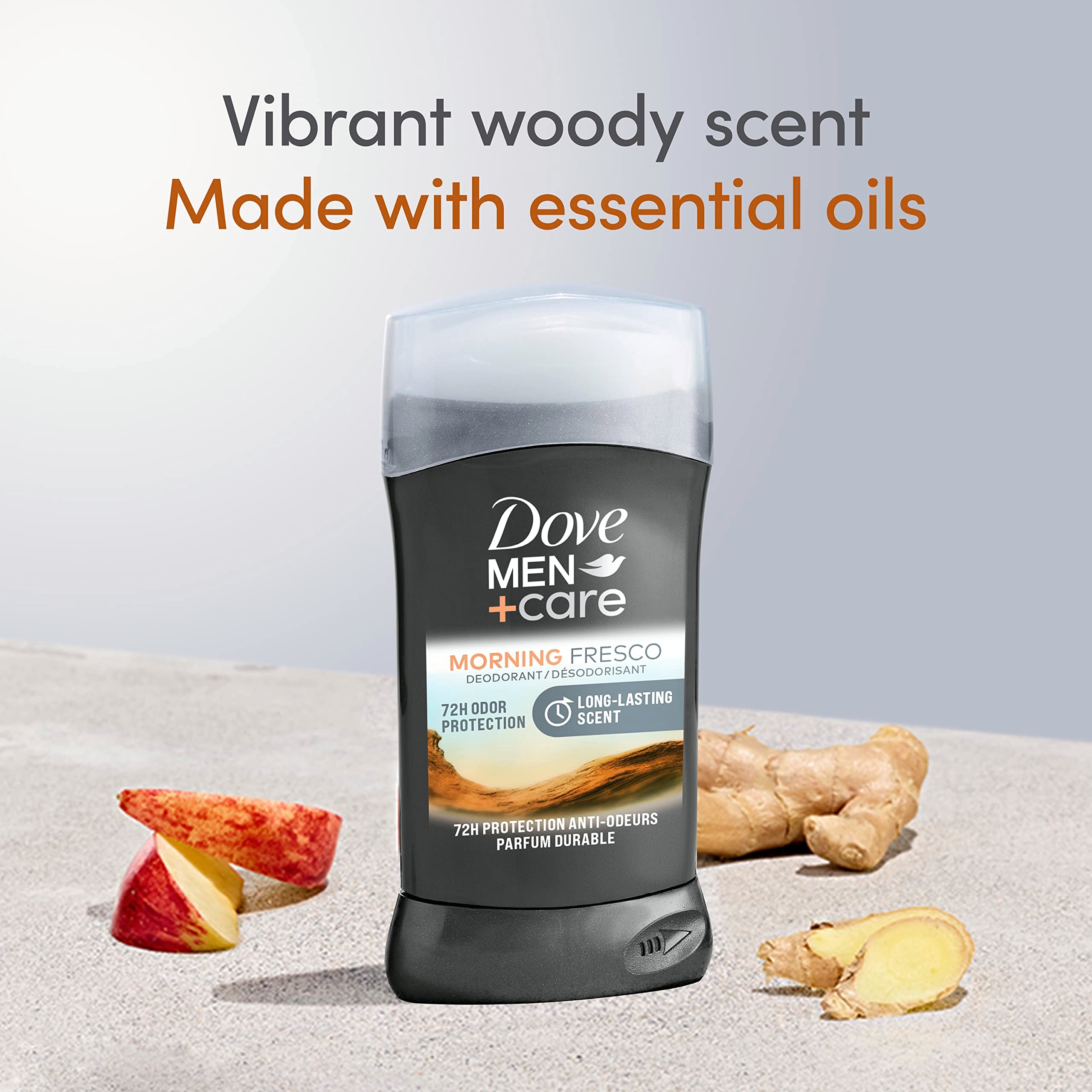 Dove Men+Care 72h odor protection maintains freshness without irritation.