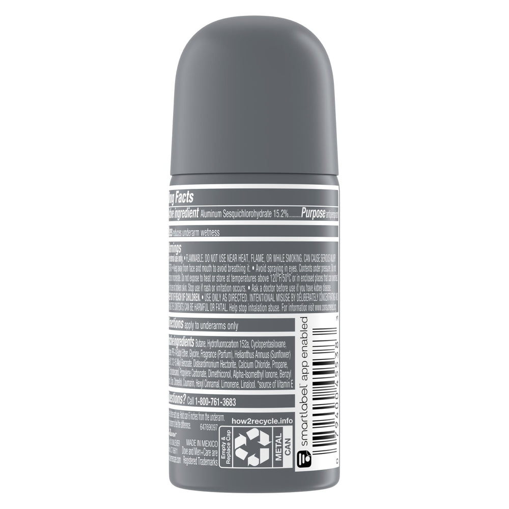 Dove Men+Care 72h protection graphic highlights long-lasting sweat and odor defense.