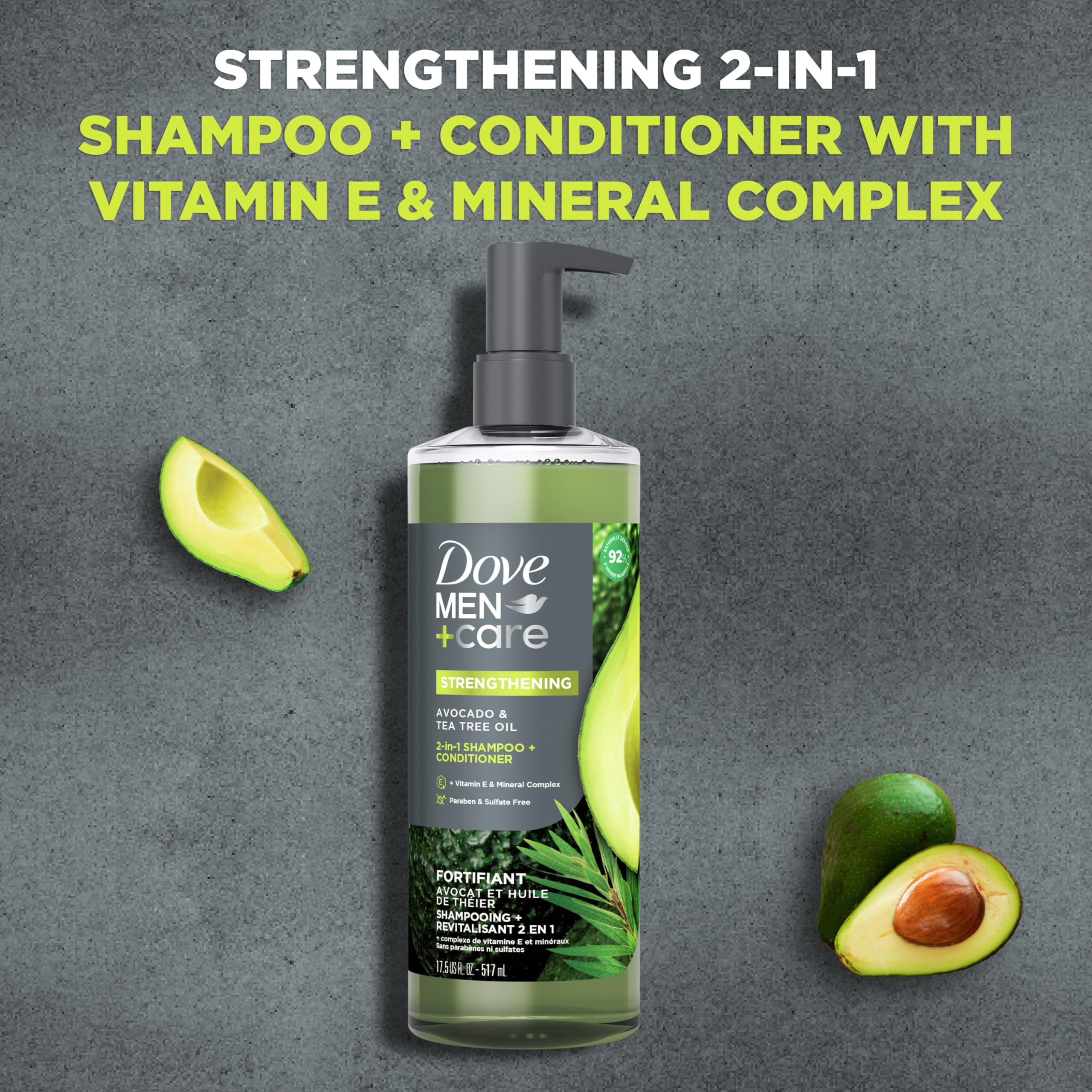 Dove Men+Care: aceite de aguacate aporta suavidad y nutrición al cabello.