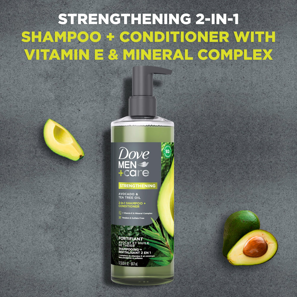 Dove Men+Care: aceite de aguacate aporta suavidad y nutrición al cabello.