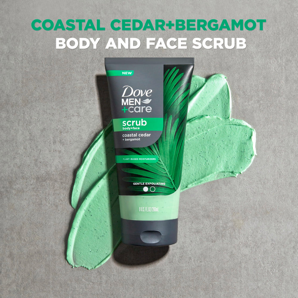 DOVE MEN + CARE aroma cedro costero y limón, fragancia vigorizante.