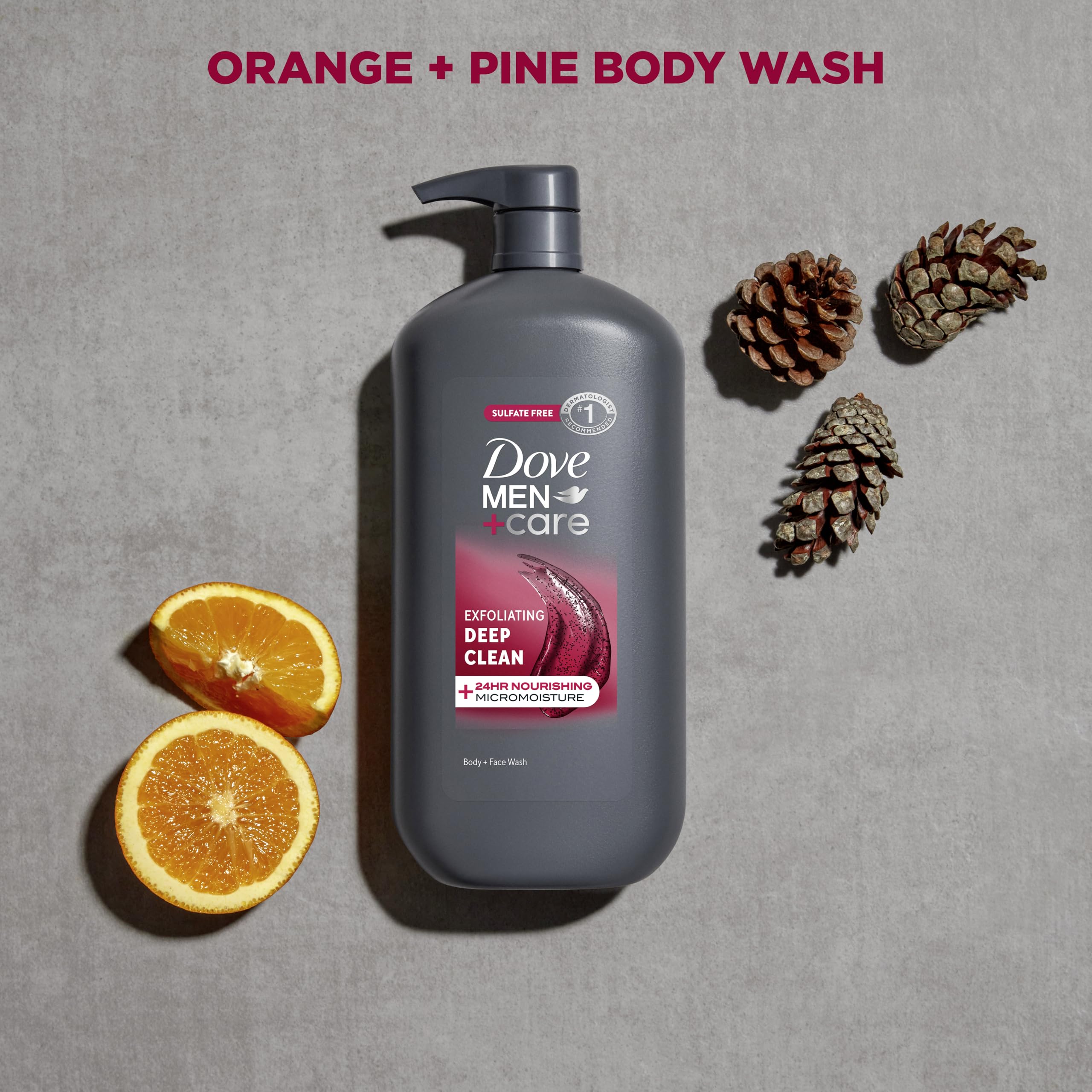 DOVE MEN + CARE aroma cítrico-cedro durante la ducha.