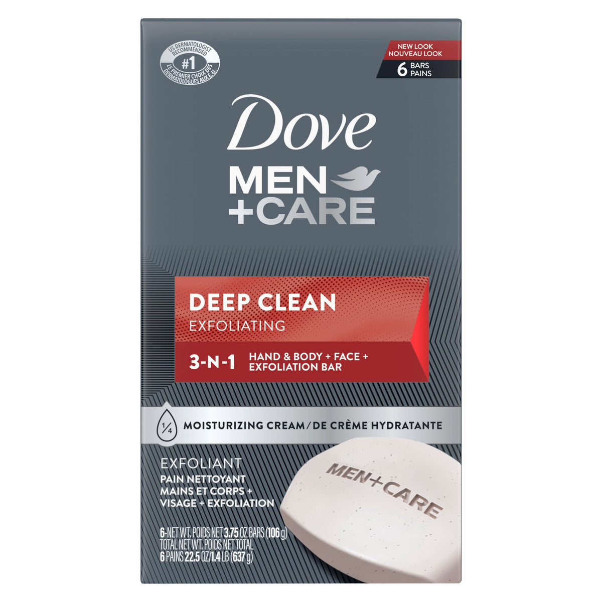 barra de Dove Men+Care en empaque, ideal para iniciar la ducha