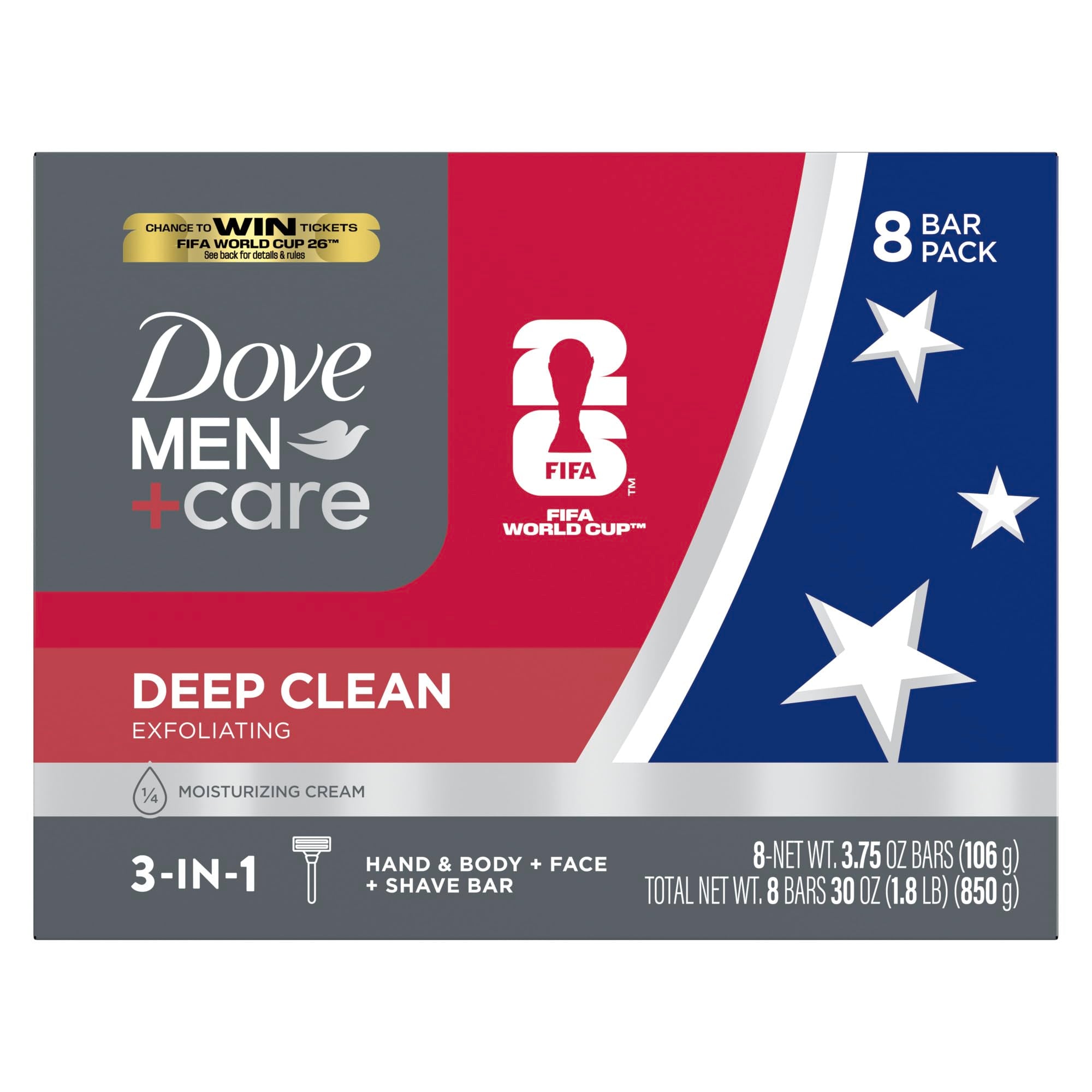 Dove Men+Care Barra de Jabón: limpieza profunda y piel fortalecida