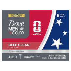 Dove Men+Care Barra de Jabón: limpieza profunda y piel fortalecida