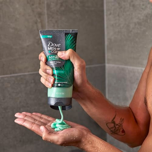 DOVE MEN + CARE fórmula mayormente natural, cuidado suave de la piel.