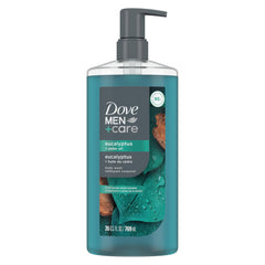 DOVE MEN + CARE gel de baño en botella con aroma a eucalipto y cedro para refrescar la piel