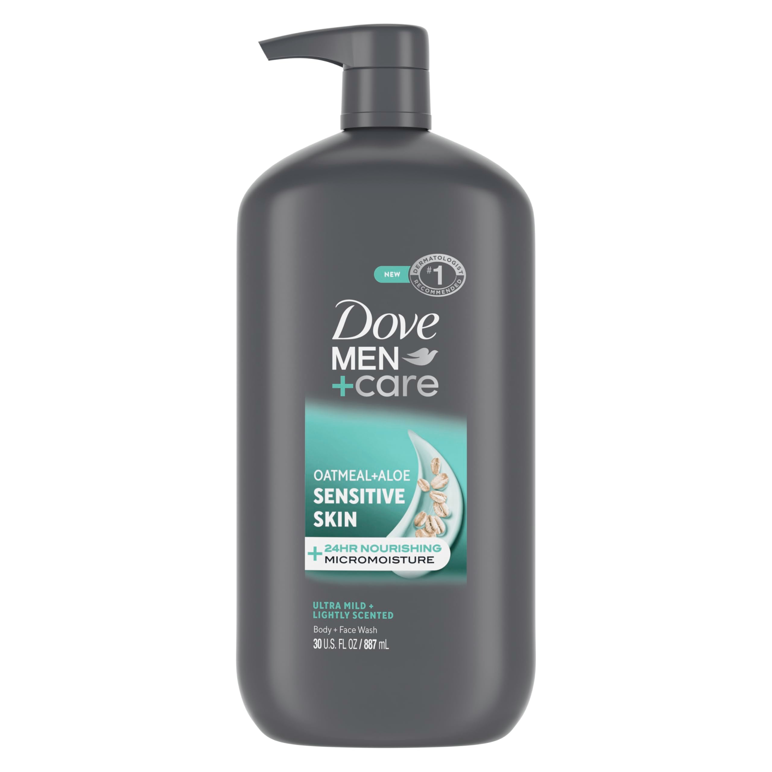 Dove Men+Care botella-ducha-hidratación, ideal para piel sensible.