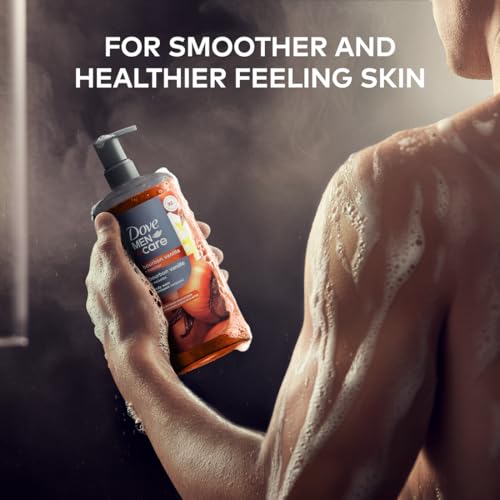 DOVE MEN + CARE Bourbon Vanilla Avellana espuma cremosa que suaviza e hidrata la piel.