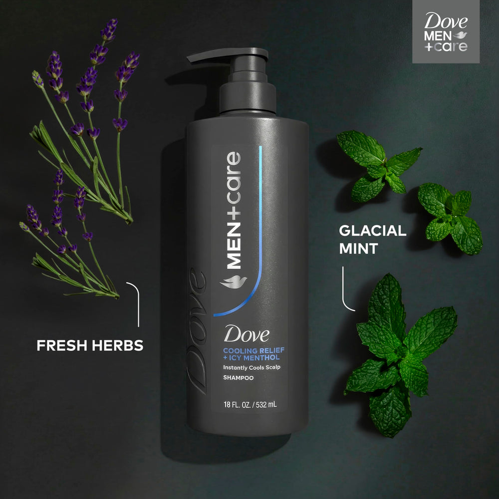 Dove Men+Care Champú Cooling Relief: aplicación suave y envolvente.