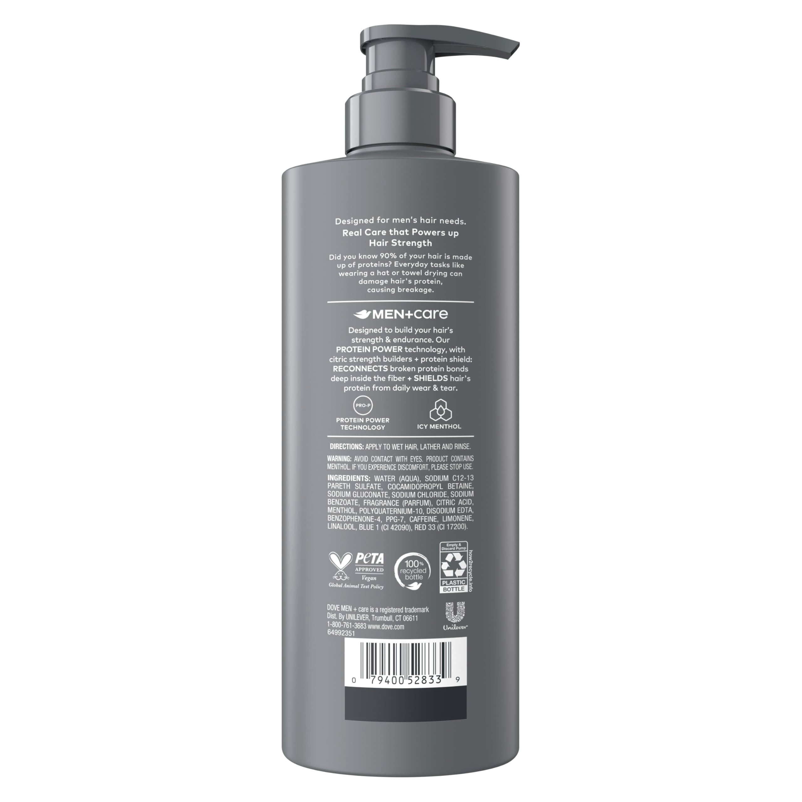 Dove Men+Care Champú Cooling Relief: espuma ligera que refresca al aplicar.