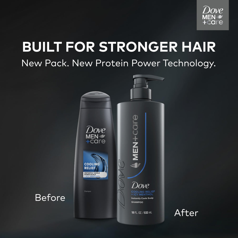 Dove Men+Care Champú Cooling Relief: limpieza profunda que elimina suciedad.