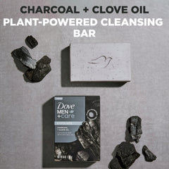 Dove Men+Care Charcoal Bar natural oil blend hints at gentle hydration.