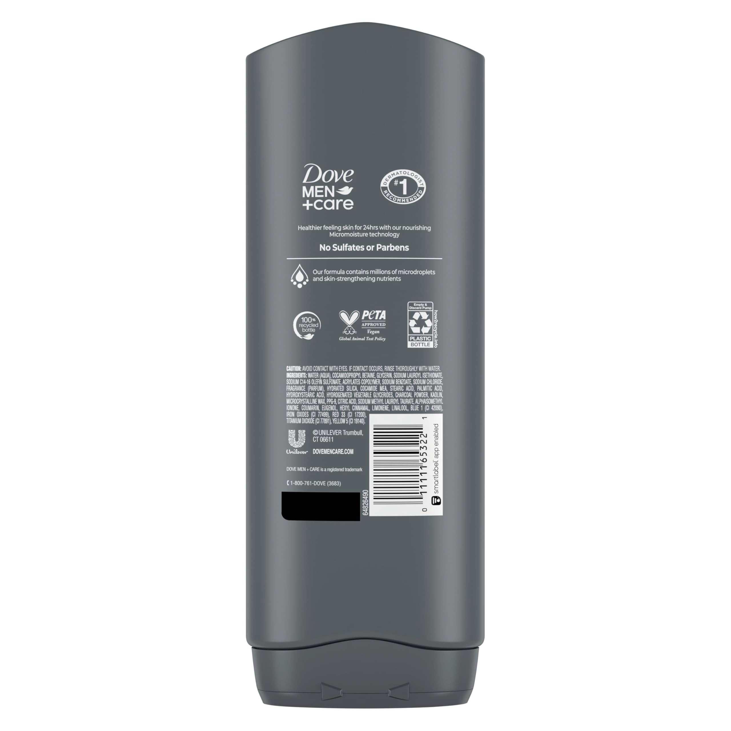 Dove Men+Care charcoal–clay lather showing rich foam for cleansing.