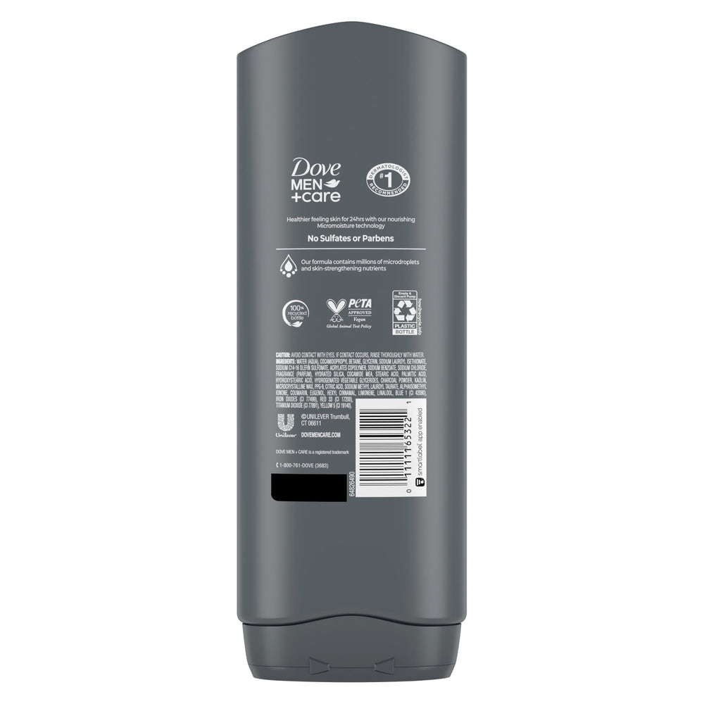 Dove Men+Care charcoal–clay lather showing rich foam for cleansing.