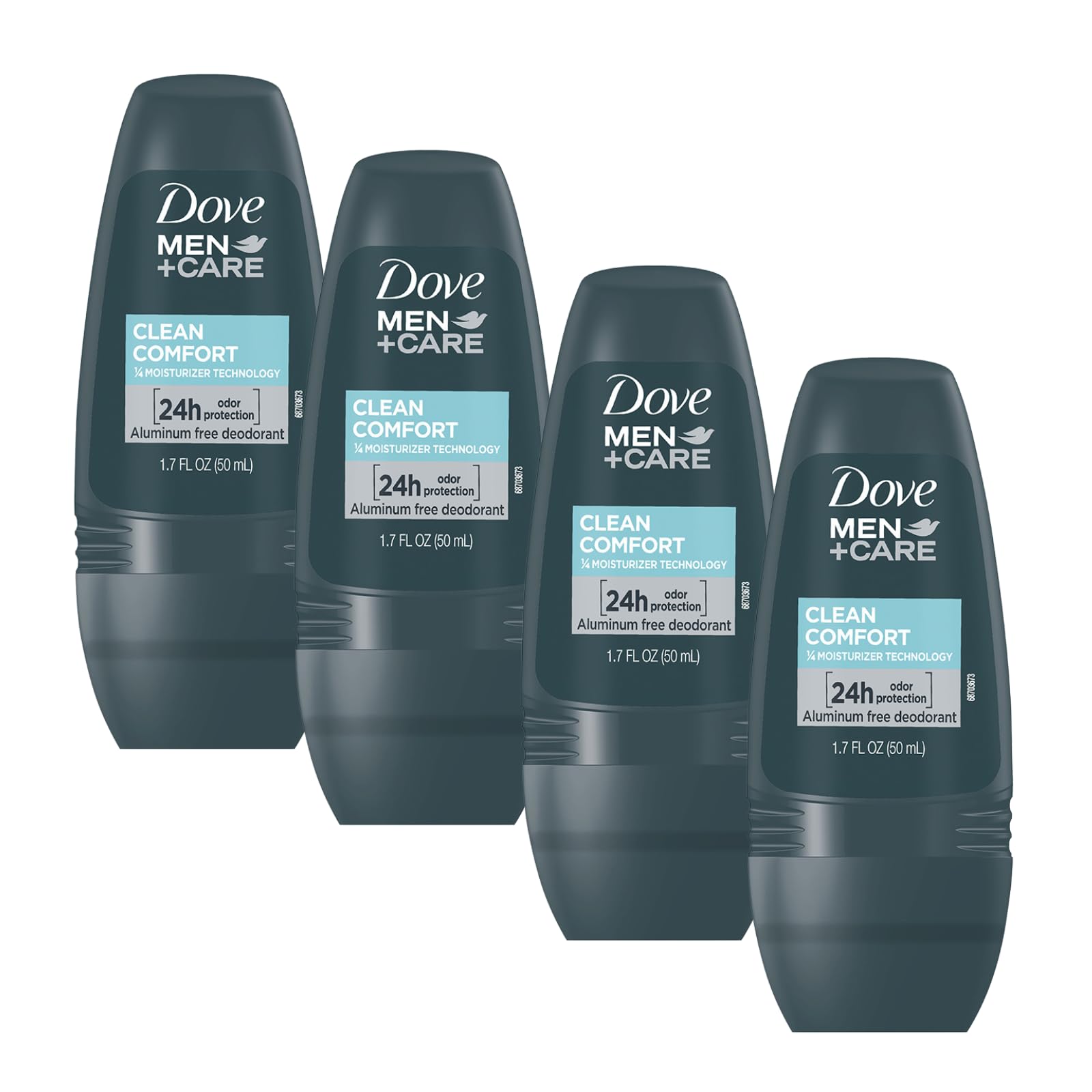 Dove Men+Care Clean Comfort, frente del desodorante, protección duradera para todo el día.