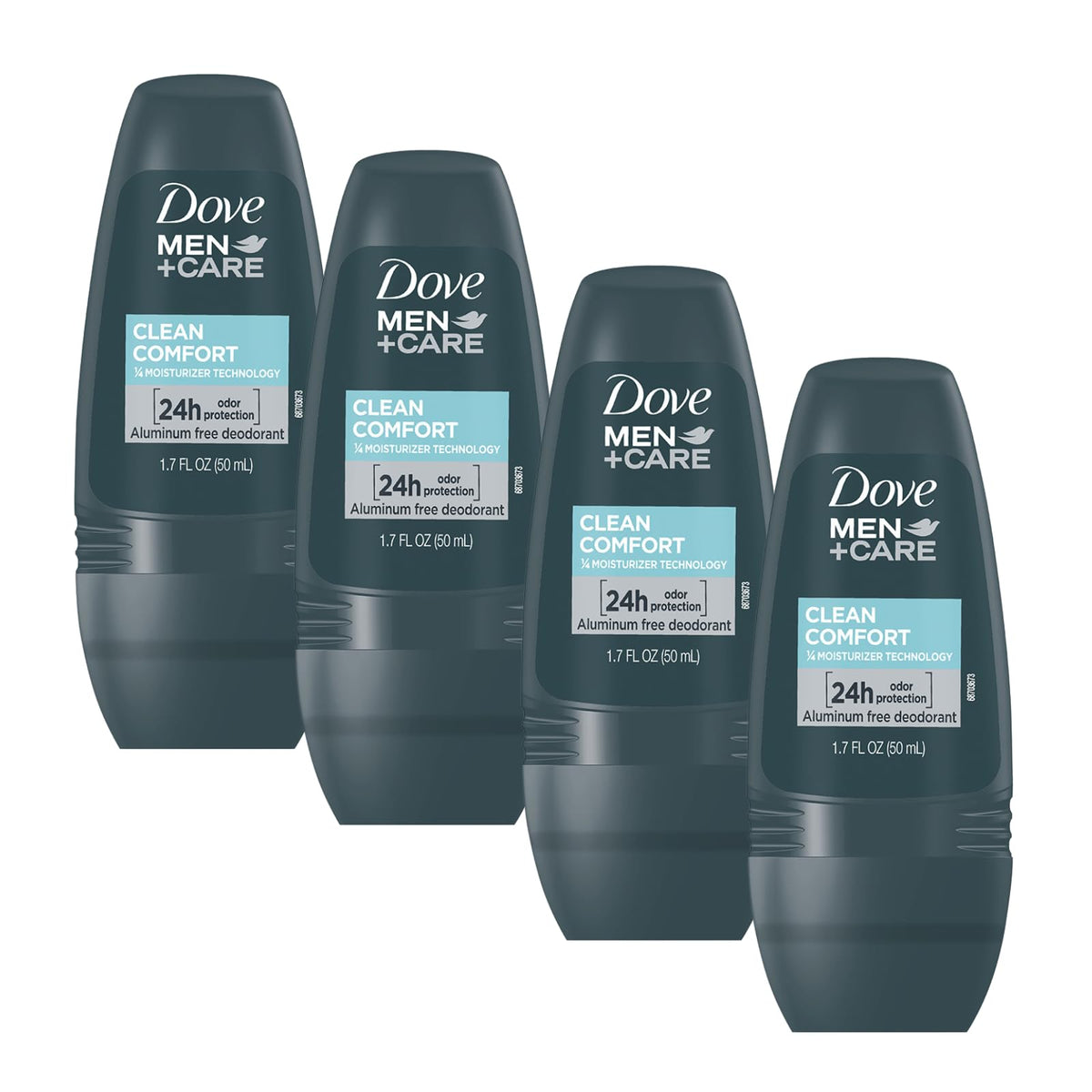 Dove Men+Care Clean Comfort, frente del desodorante, protección duradera para todo el día.
