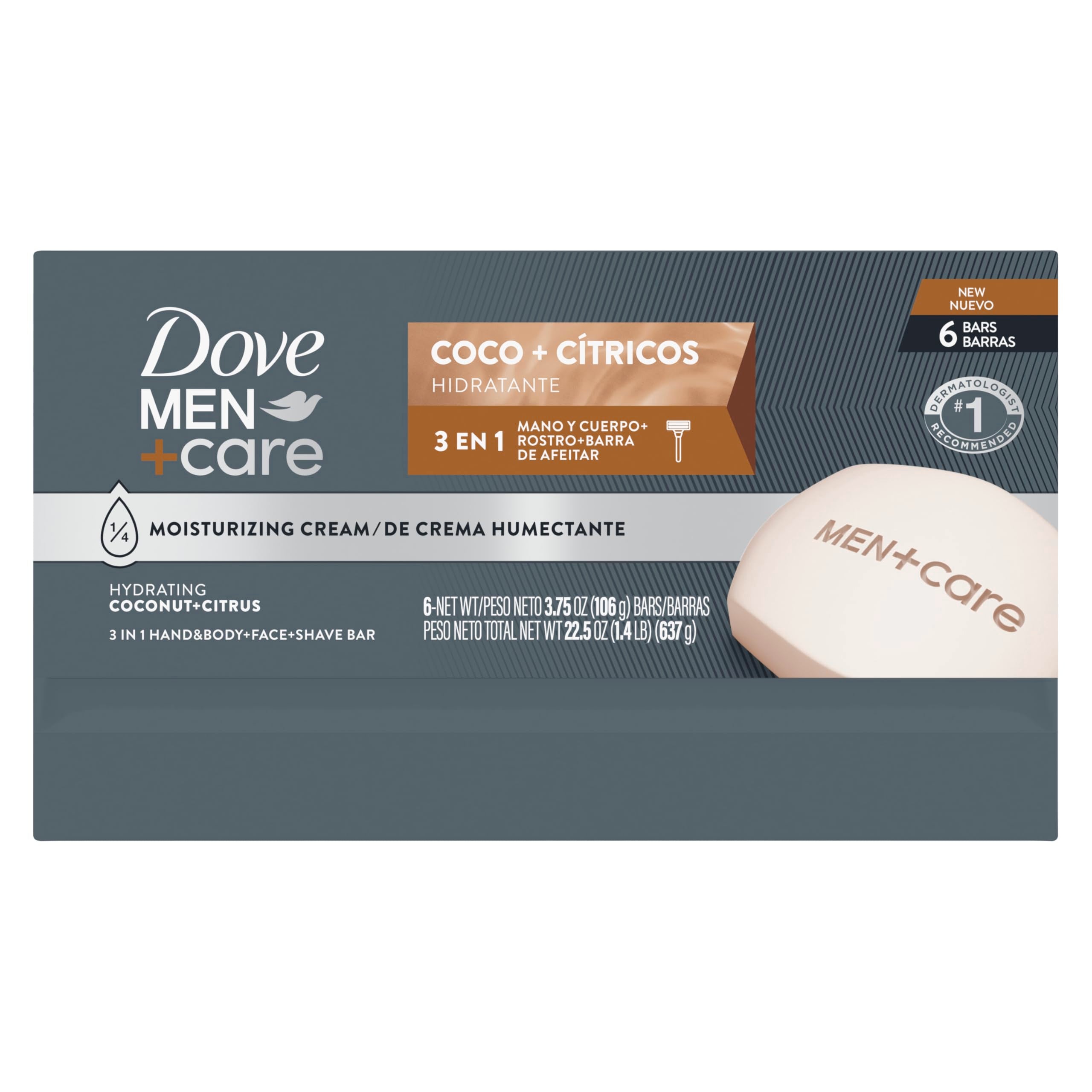 Dove Men+Care Coco Citrus: aroma cremoso para una higiene diaria agradable.