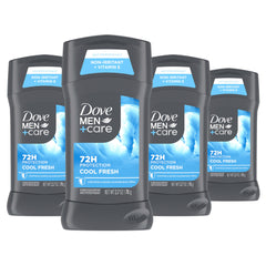 Dove Men+Care Cool Fresh antiperspirant stick in use for a refreshed underarm.