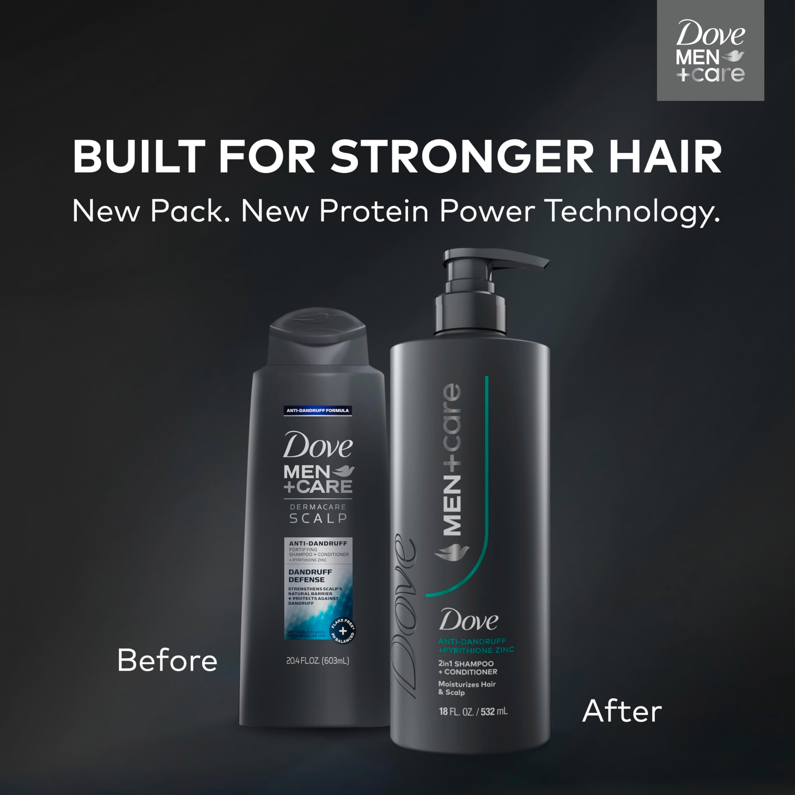 Dove Men+Care cuidado del cuero cabelludo para cabello saludable.