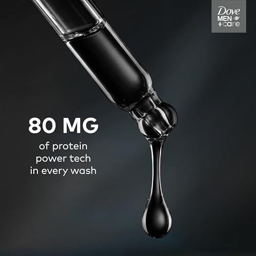 Dove Men Care denser-looking hair illustration demonstrates calcium-enriched formula