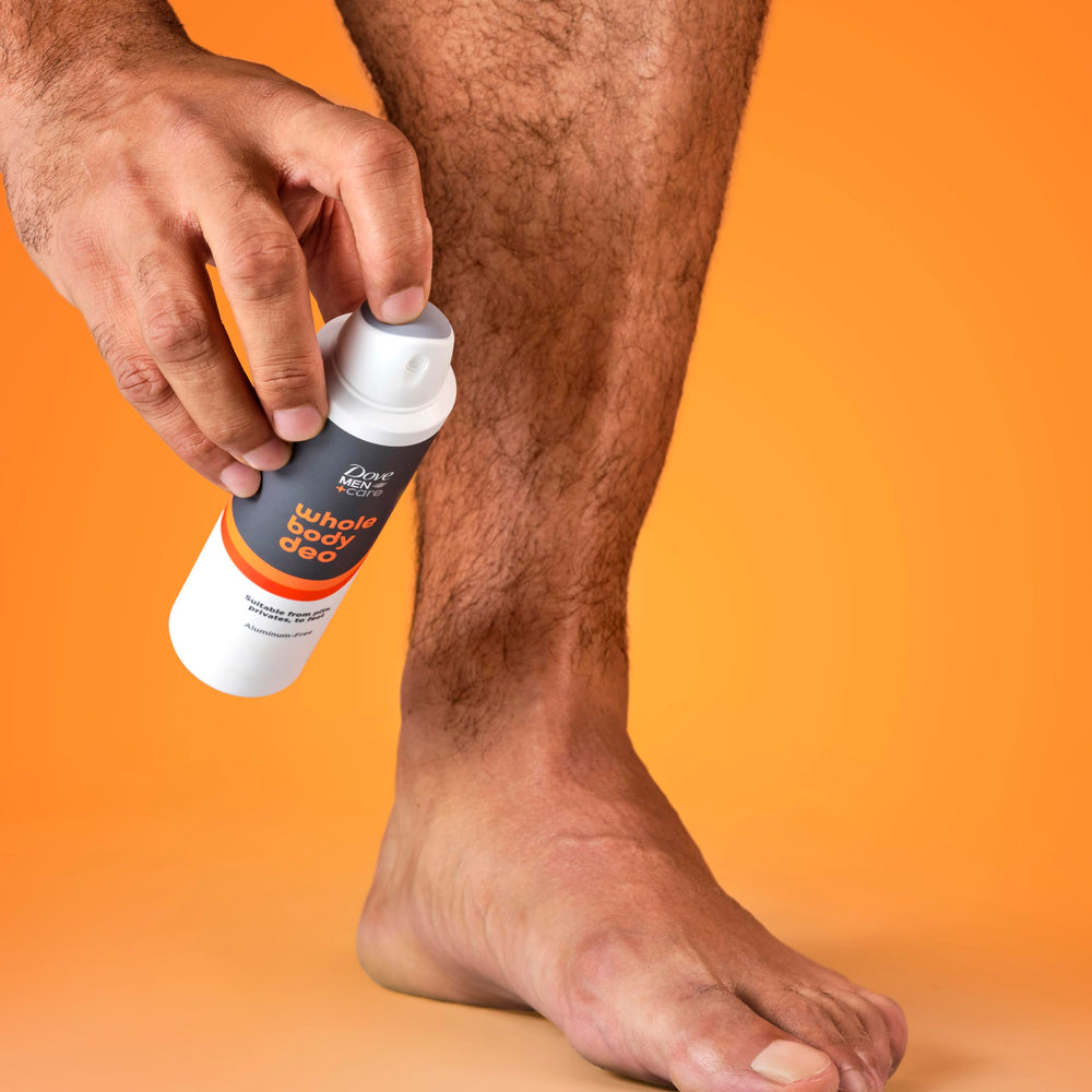 Dove Men+Care empaquetado para viaje cómodo y práctico.