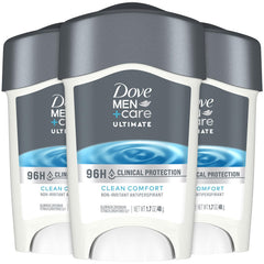 Dove Men+Care 96h protection close-up showing strong perspiration defense.