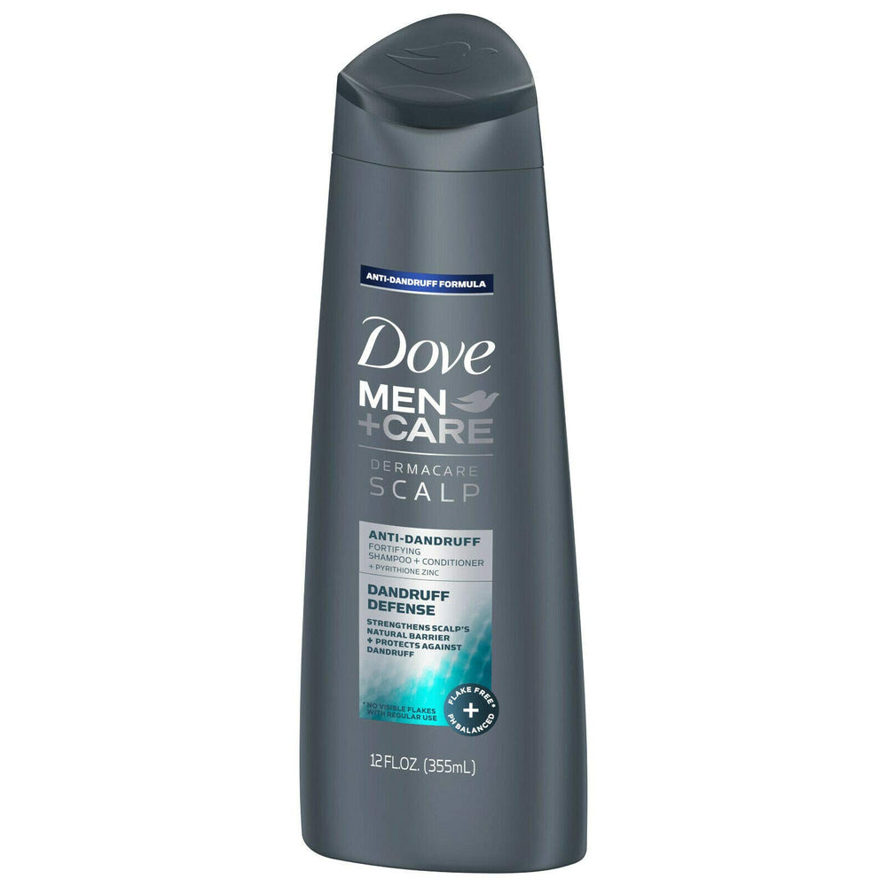 Dove Men+Care Dermacare, etiqueta, zinc y cafeína para defensa de la caspa.